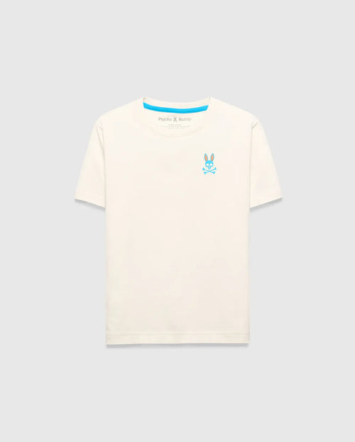 T-SHIRT PSYCHO BUNNY PARA NIÑO COLOR BLANCO KT0200190250