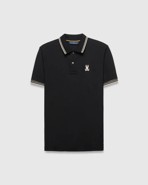 POLO M/C PSYCHO BUNNY PARA HOMBRE COLOR NEGRO MT0100193001