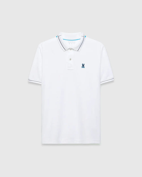 POLO M/C PSYCHO BUNNY PARA HOMBRE COLOR BLANCO MT0100183100