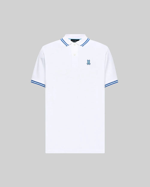 POLO M/C PSYCHO BUNNY PARA HOMBRE COLOR BLANCO MT0100127100