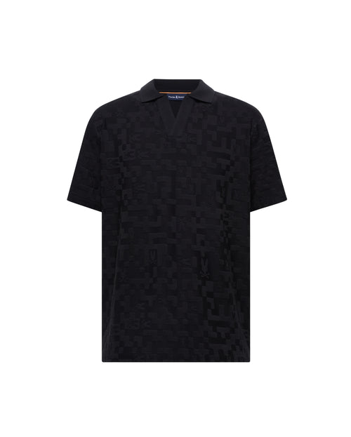 PSYCHO BUNNY POLO JERSEY JACQUARD JOSH PARA CABALLERO HOMBRE NEGRO MT0100144001