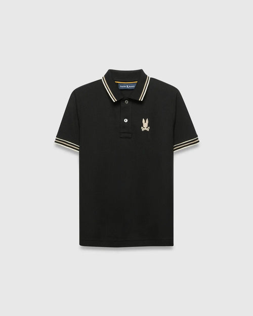 POLO M/C PSYCHO BUNNY PARA NIÑO COLOR NEGRO KT0100103001