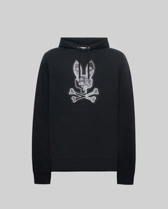 PSYCHO BUNNY SUDADERA CON CAPUCHA CON LOGO BORDADO PIXELADO OLIVIER PARA CABALLERO HOMBRE NEGRO MT0500141001