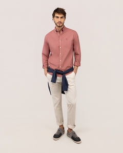 Camisa Algodón Garment Dyed EL GANSO HOMBRE ROJO