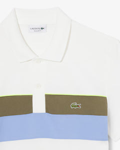 LACOSTE PH59189IV POLO MINIPIQUE COLOR BLOCK FIT WHITE