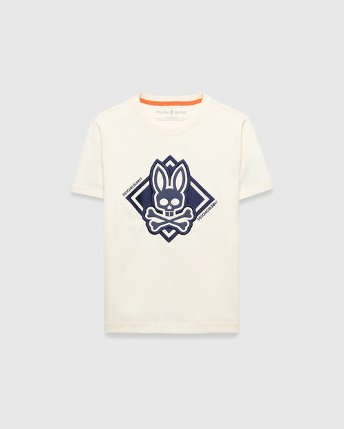 T-SHIRT PSYCHO BUNNY PARA NIÑO COLOR BLANCO KT0200188250