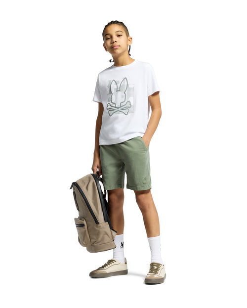 PSYCHO BUNNY CAMISETA NIÑO CUELLO REDONDO BLANCO