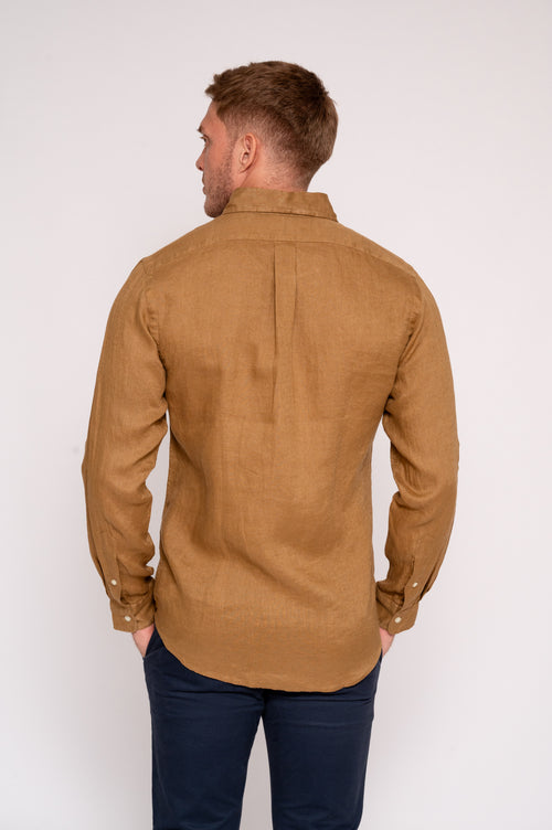 RALPH LAUREN CAMISA MANGA LARGA HOMBRE MARRON