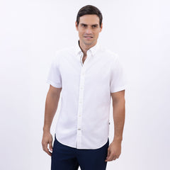 Camisa blanca corta para hombre