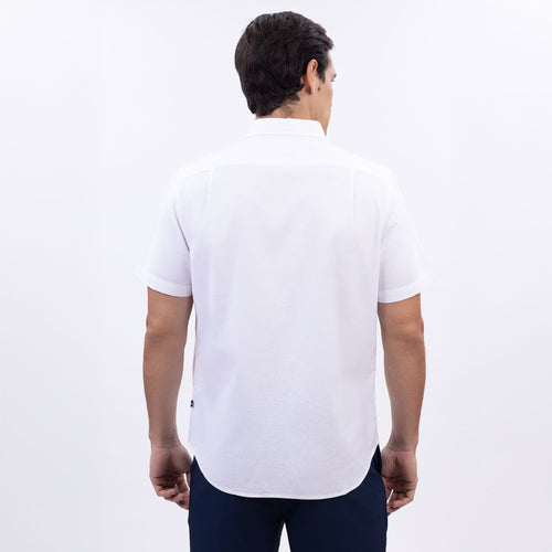 Camisa blanca corta para hombre