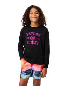 psycho bunny camiseta manga larga niño cuello redondo negro