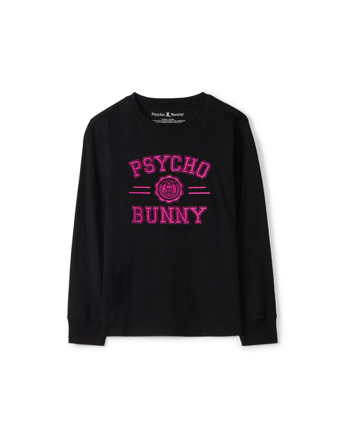 psycho bunny camiseta manga larga niño cuello redondo negro