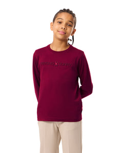 psycho bunny camiseta manga larga niño cuello redondo rojo