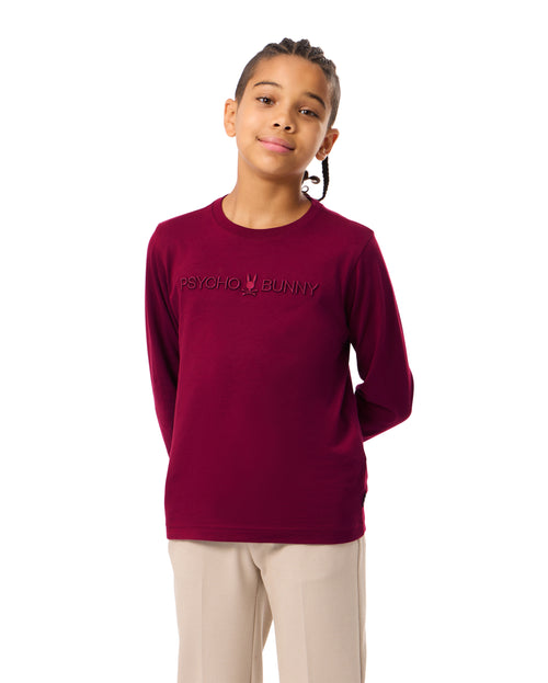 psycho bunny camiseta manga larga niño cuello redondo rojo