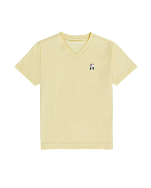 PSYCHO BUNNY CAMISETA NIÑO CUELLO V AMARILLO