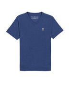 PSYCHO BUNNY CAMISETA NIÑO CUELLO V AZUL