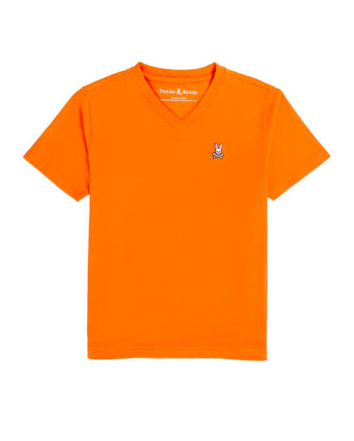 PSYCHO BUNNY CAMISETA NIÑO CUELLO V NARANJA
