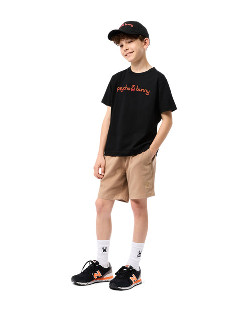 PSYCHO BUNNY CAMISETA NIÑO CUELLO REDONDO NEGRO