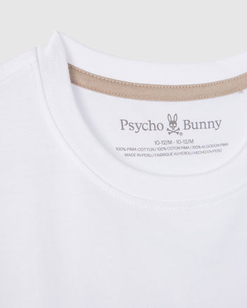 PSYCHO BUNNY CAMISETA NIÑO CUELLO REDONDO BLANCO