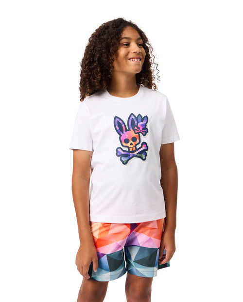 PSYCHO BUNNY CAMISETA NIÑO CUELLO REDONDO BLANCO