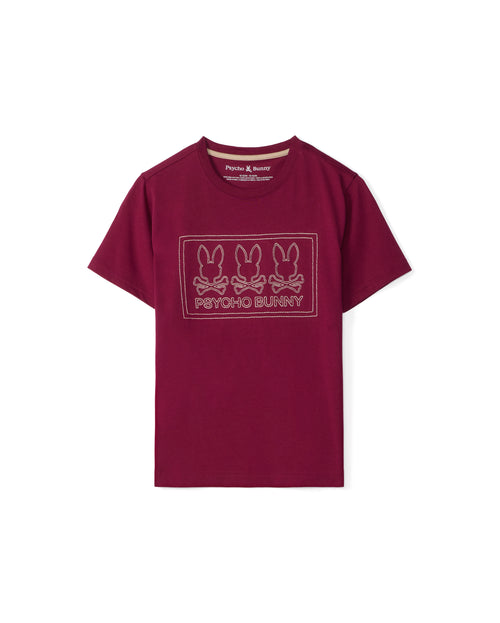 PSYCHO BUNNY CAMISETA NIÑO CUELLO REDONDO ROJO