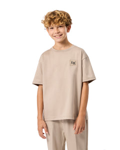 PSYCHO BUNNY CAMISETA NIÑO CUELLO REDONDO BEIGE