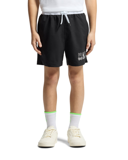 psycho bunny pantaloneta de baño niño hidrocrómico negro