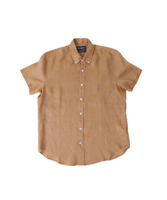 PSYCHO BUNNY CAMISA MANGA CORTA DE LINO ALDINE PARA CABALLERO HOMBRE BEIGE B6Q679C200201