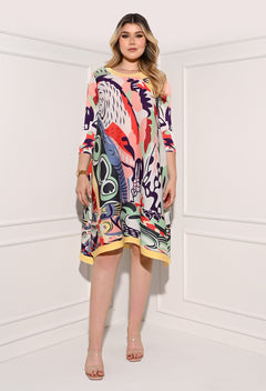 VESTIDO PRIMIA DAMA ESTEL AMARILLO MULTICOLOR