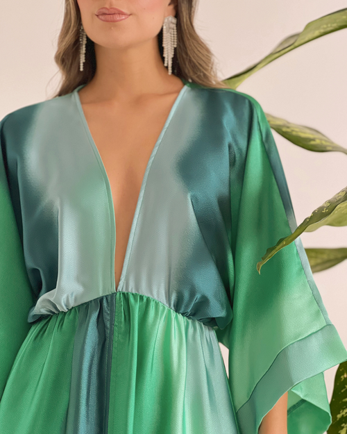 VESTIDO PRIMIA DAMA ISRAEL VERDE MULTICOLOR