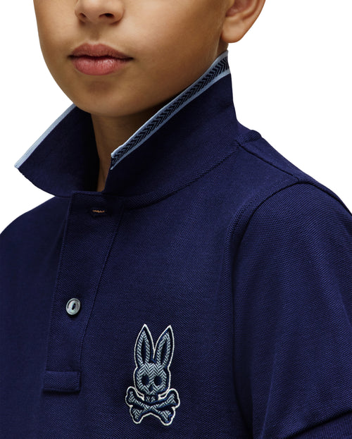 PSYCHO BUNNY CAMISETA TIPO POLO NIÑO AZUL