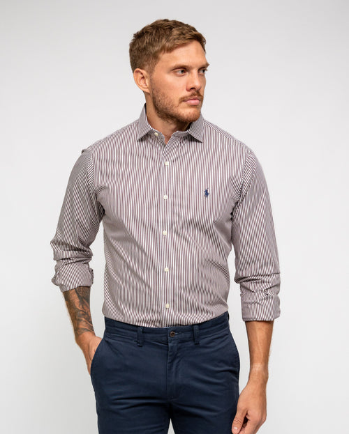 RALPH LAUREN CAMISA MANGA LARGA HOMBRE MARRON