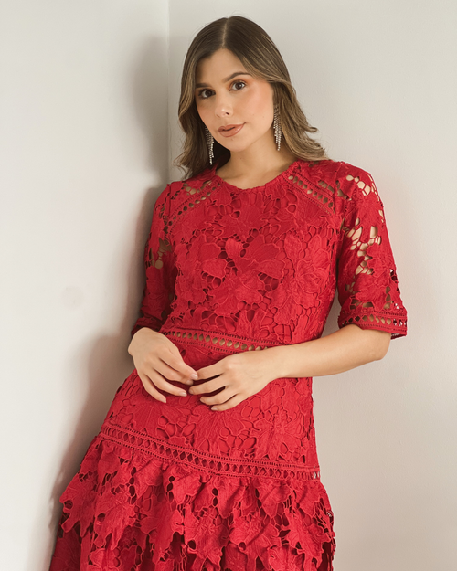 VESTIDO PRIMIA DAMA MANUELA ROJO ROJO