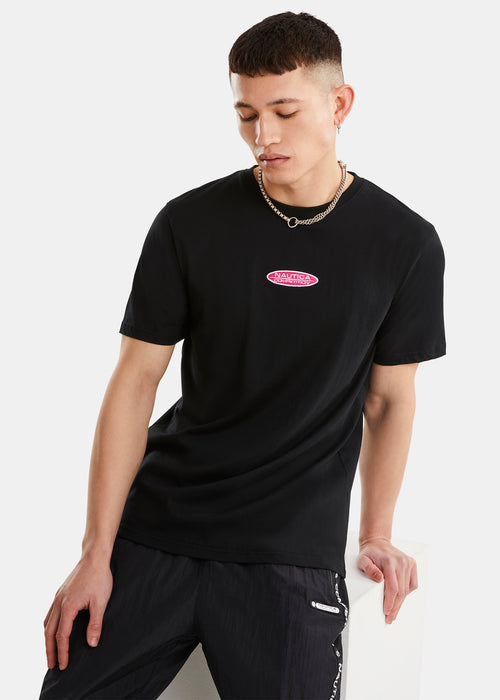 Camiseta negra para hombre con diseño