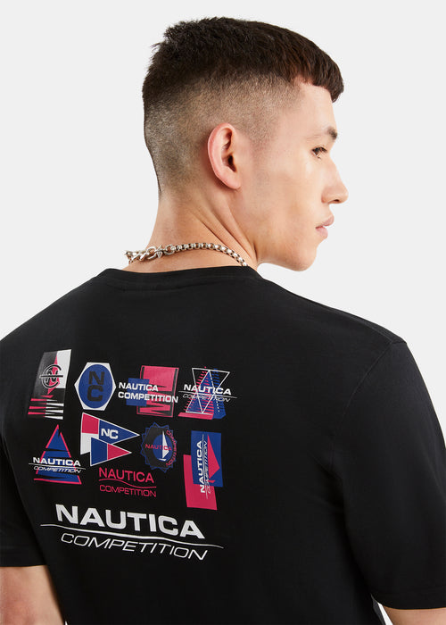 Camiseta negra para hombre con diseño