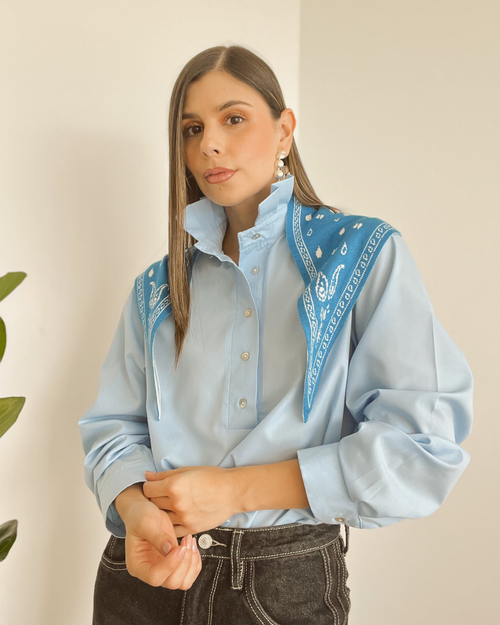 CAMISA PRIMIA DAMA P.017 AZUL AZUL