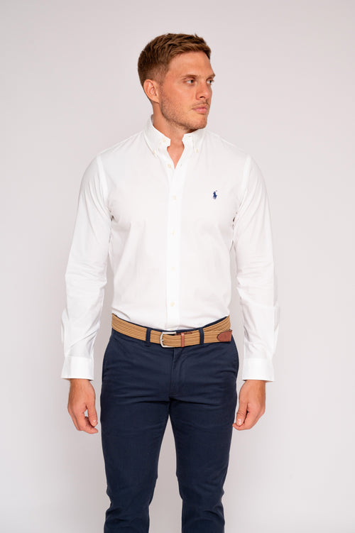 RALPH LAUREN CAMISA MANGA LARGA HOMBRE BLANCO
