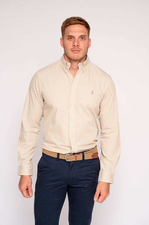 RALPH LAUREN CAMISA MANGA LARGA HOMBRE BEIGE