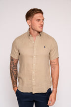 RALPH LAUREN CAMISA MANGA CORTA HOMBRE BEIGE