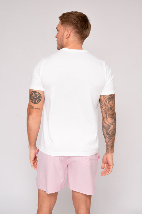 Camiseta estampada blanca para hombre