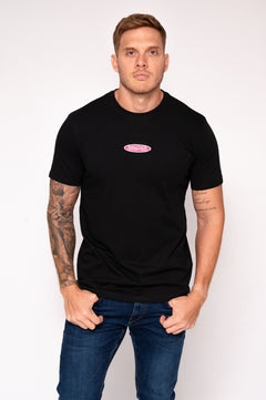 Camiseta negra para hombre con diseño