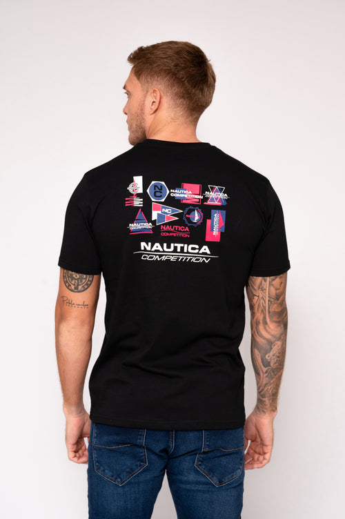 Camiseta negra para hombre con diseño