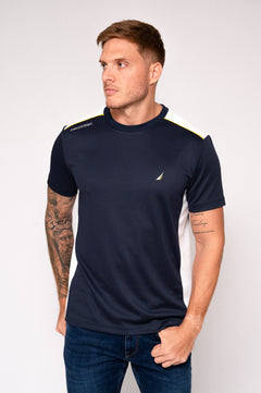 Camiseta corta hombre azul con estampado