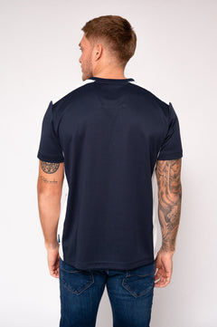 Camiseta corta hombre azul con estampado
