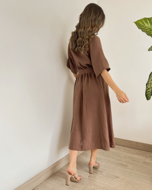 VESTIDO PRIMIA DAMA ROBERTA CAFE CAFÉ