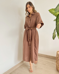 VESTIDO PRIMIA DAMA ROBERTA CAFE CAFÉ