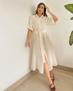 VESTIDO PRIMIA DAMA ROBERTA CREMA CREMA
