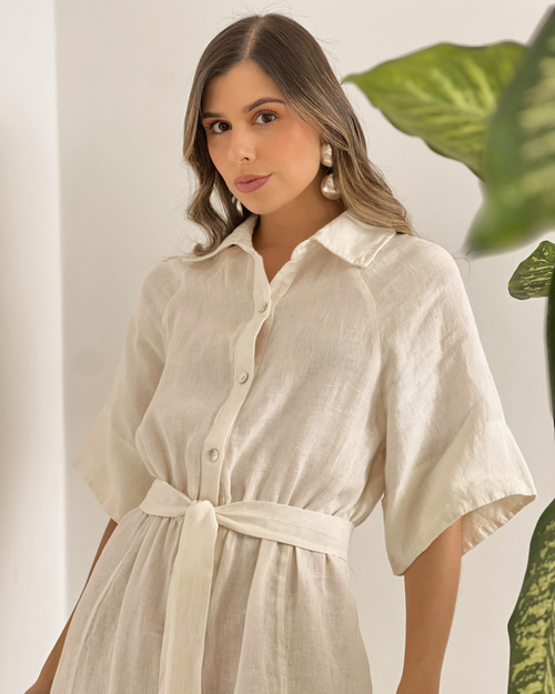 VESTIDO PRIMIA DAMA ROBERTA CREMA CREMA