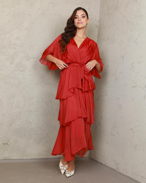 VESTIDO PRIMIA DAMA ROMINA ROJO ROJO