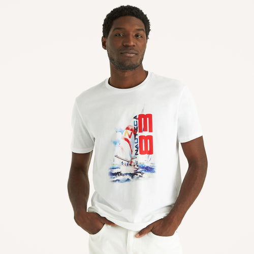 Camiseta blanca estampada para hombre